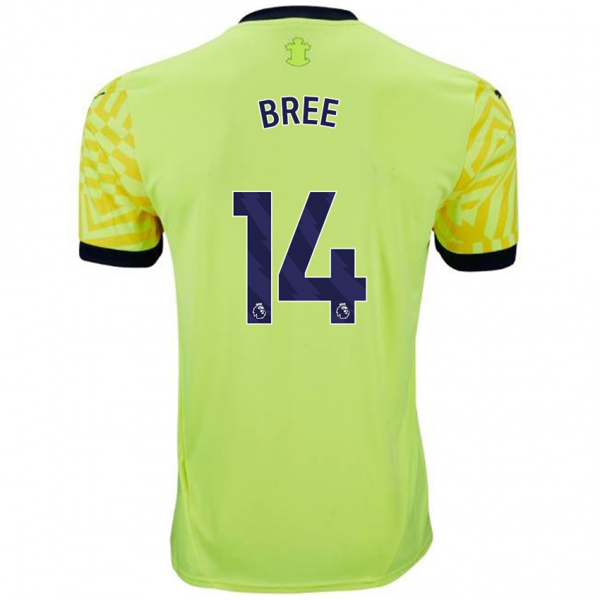 Kinderen James Bree #14 Geel Uitshirt Uittenue 2024/25 T-Shirt België