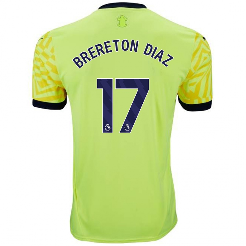 Enfant Maillot Ben Brereton Díaz #17 Jaune Tenues Extérieur 2024/25 T-Shirt Belgique