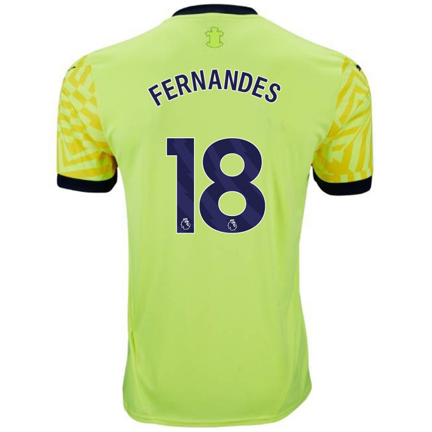 Enfant Maillot Mateus Fernandes #18 Jaune Tenues Extérieur 2024/25 T-Shirt Belgique