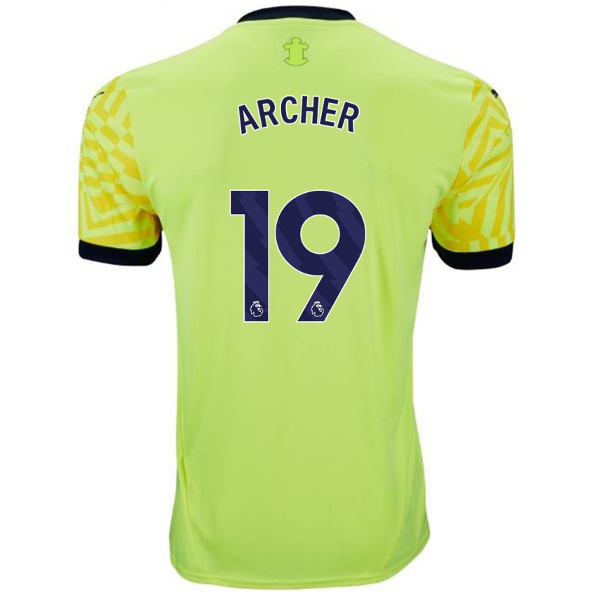 Enfant Maillot Cameron Archer #19 Jaune Tenues Extérieur 2024/25 T-Shirt Belgique