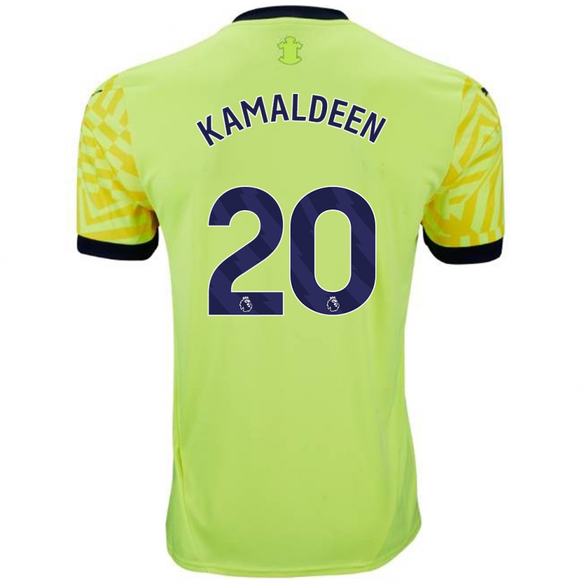 Enfant Maillot Kamaldeen Sulemana #20 Jaune Tenues Extérieur 2024/25 T-Shirt Belgique