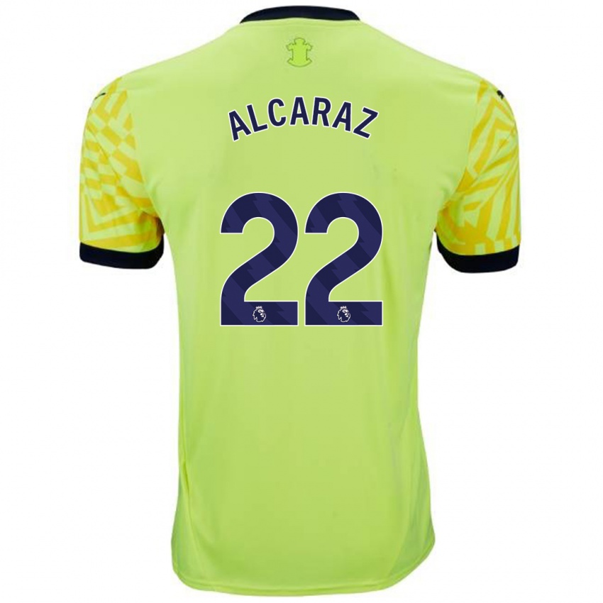 Enfant Maillot Carlos Alcaraz #22 Jaune Tenues Extérieur 2024/25 T-Shirt Belgique