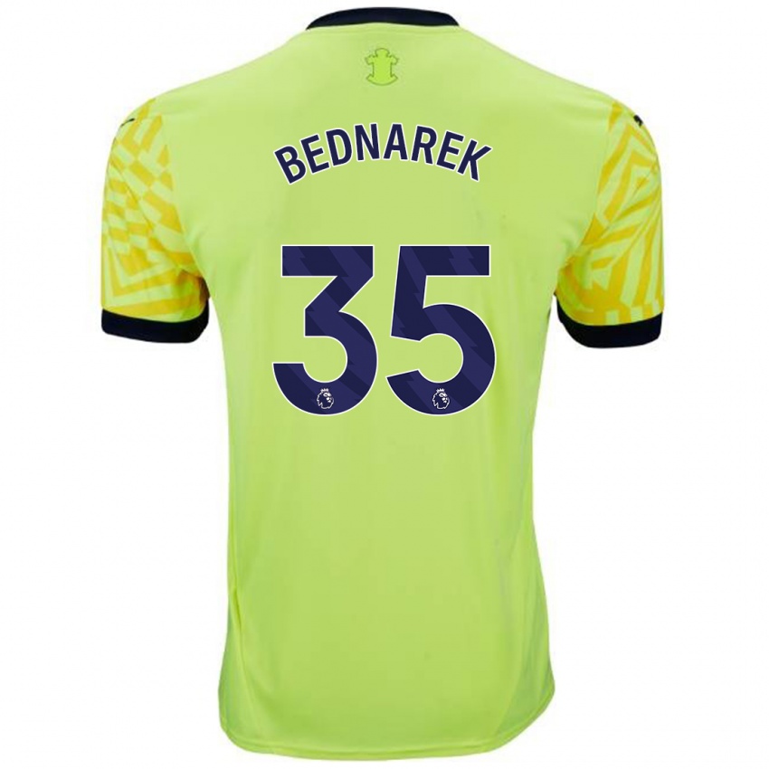 Enfant Maillot Jan Bednarek #35 Jaune Tenues Extérieur 2024/25 T-Shirt Belgique