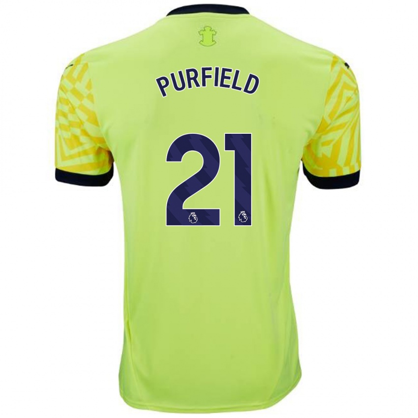 Enfant Maillot Jemma Purfield #21 Jaune Tenues Extérieur 2024/25 T-Shirt Belgique