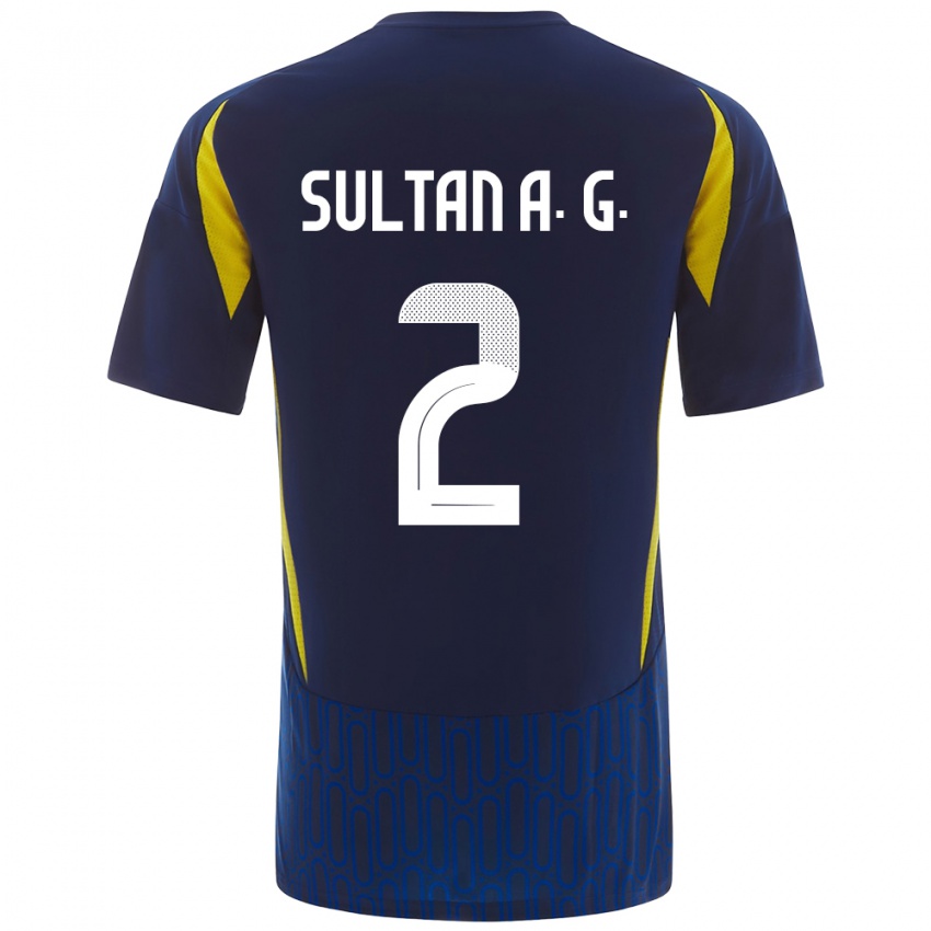 Kinderen Sultan Al-Ghannam #2 Blauw Geel Uitshirt Uittenue 2024/25 T-Shirt België