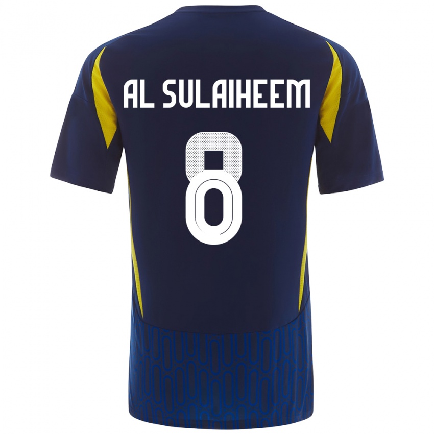 Kinderen Abdulmajeed Al-Sulayhim #8 Blauw Geel Uitshirt Uittenue 2024/25 T-Shirt België