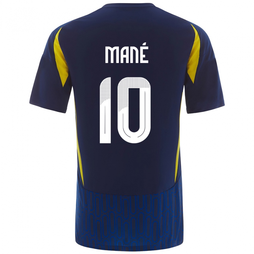 Kinderen Sadio Mane #10 Blauw Geel Uitshirt Uittenue 2024/25 T-Shirt België