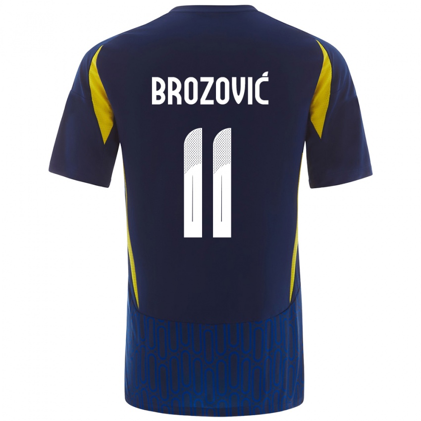 Kinder Marcelo Brozovic #11 Blau Gelb Auswärtstrikot Trikot 2024/25 T-Shirt Belgien