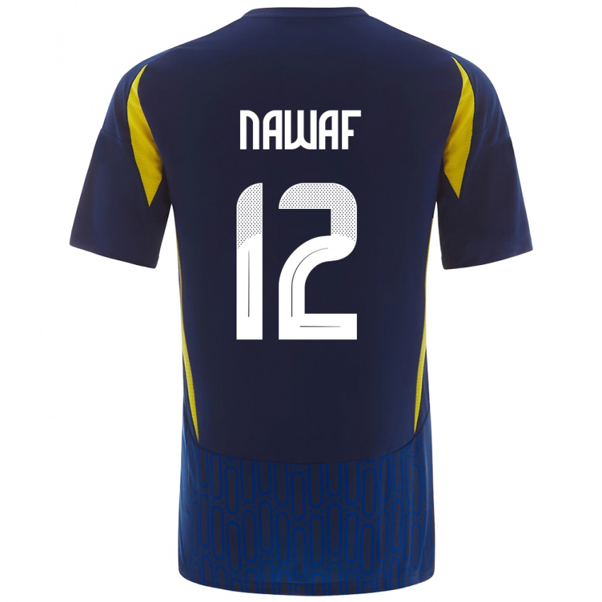 Kinderen Nawaf Al-Boushal #12 Blauw Geel Uitshirt Uittenue 2024/25 T-Shirt België