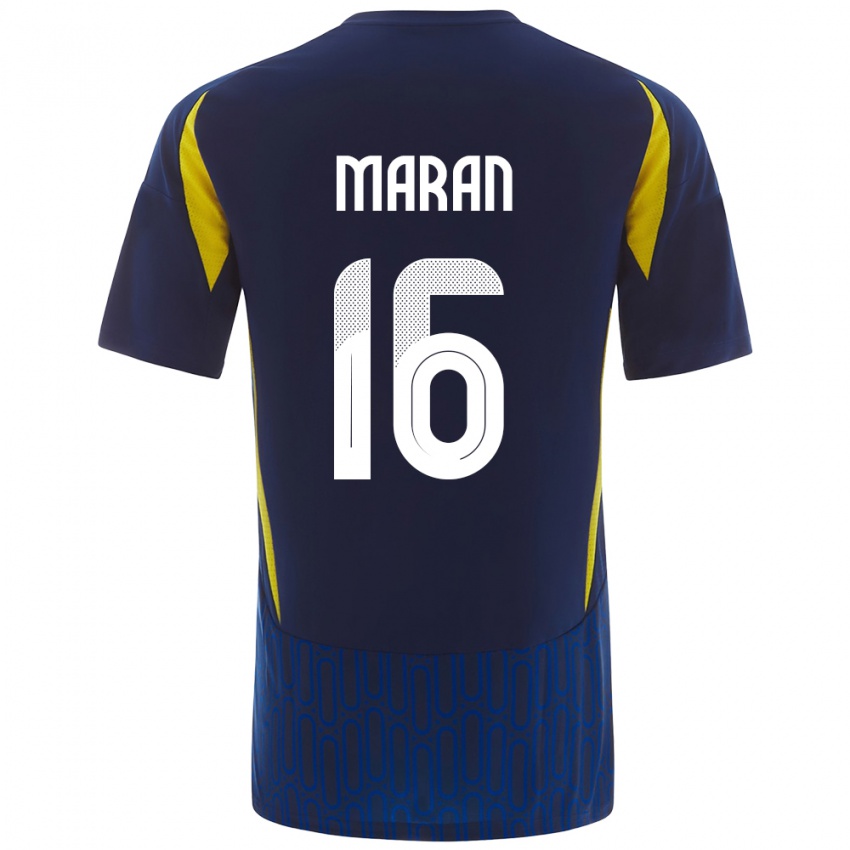 Kinderen Mohammed Maran #16 Blauw Geel Uitshirt Uittenue 2024/25 T-Shirt België