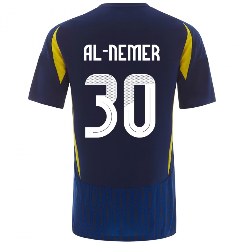 Kinderen Meshari Al-Nemer #30 Blauw Geel Uitshirt Uittenue 2024/25 T-Shirt België