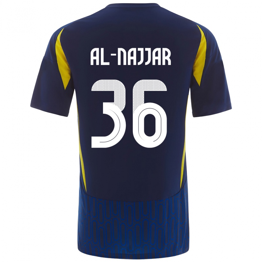 Kinderen Raghed Al-Najjar #36 Blauw Geel Uitshirt Uittenue 2024/25 T-Shirt België