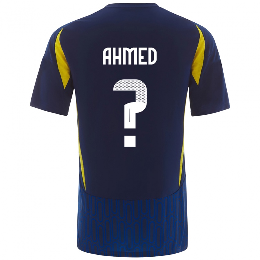 Kinderen Al Anood Ahmed #0 Blauw Geel Uitshirt Uittenue 2024/25 T-Shirt België