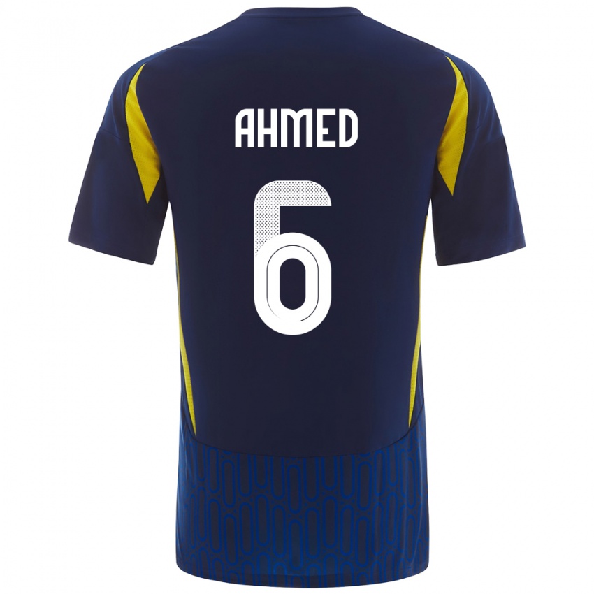 Kinderen Aseel Ahmed #6 Blauw Geel Uitshirt Uittenue 2024/25 T-Shirt België