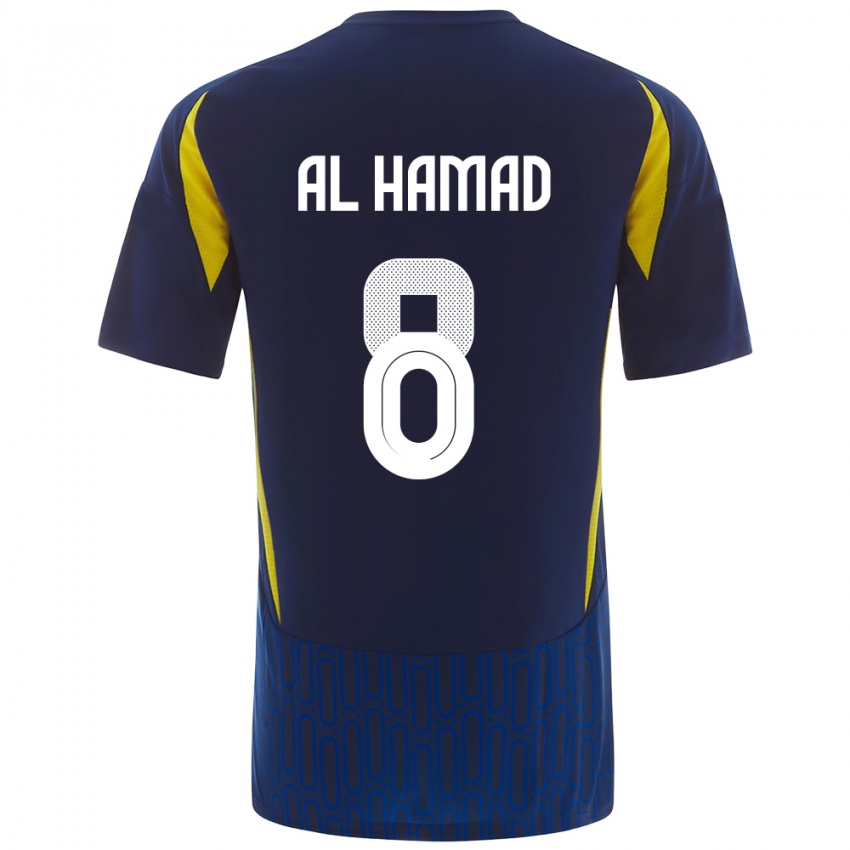 Kinderen Sara Al-Hamad #8 Blauw Geel Uitshirt Uittenue 2024/25 T-Shirt België