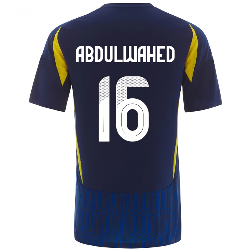 Kinderen Ghader Abdulwahed #16 Blauw Geel Uitshirt Uittenue 2024/25 T-Shirt België