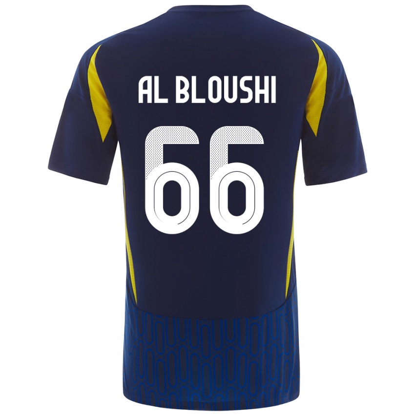 Kinderen Reem Al-Bloushi #66 Blauw Geel Uitshirt Uittenue 2024/25 T-Shirt België