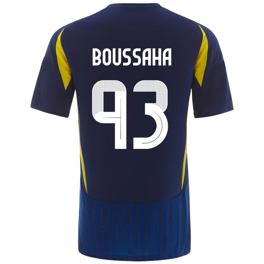 Kinderen Lina Boussaha #93 Blauw Geel Uitshirt Uittenue 2024/25 T-Shirt België