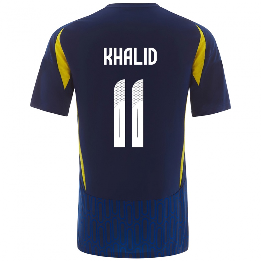 Kinderen Khalid Al-Ghannam #11 Blauw Geel Uitshirt Uittenue 2024/25 T-Shirt België