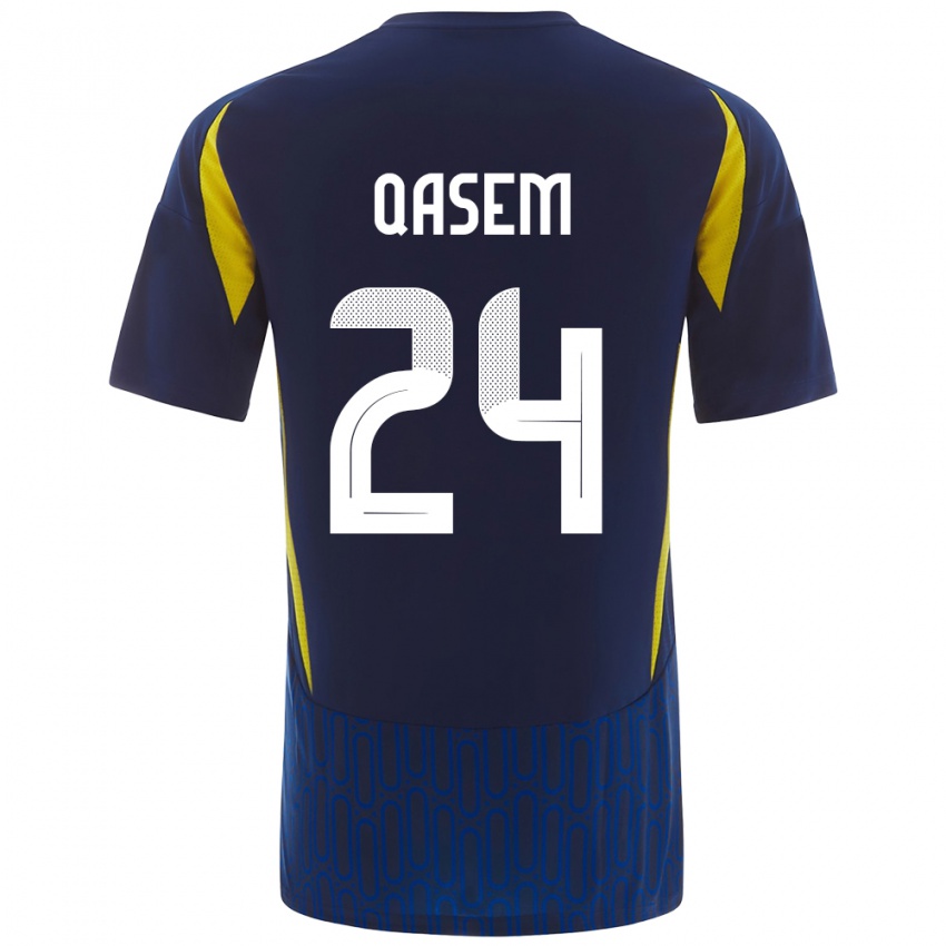 Kinderen Mohammed Qasem #24 Blauw Geel Uitshirt Uittenue 2024/25 T-Shirt België