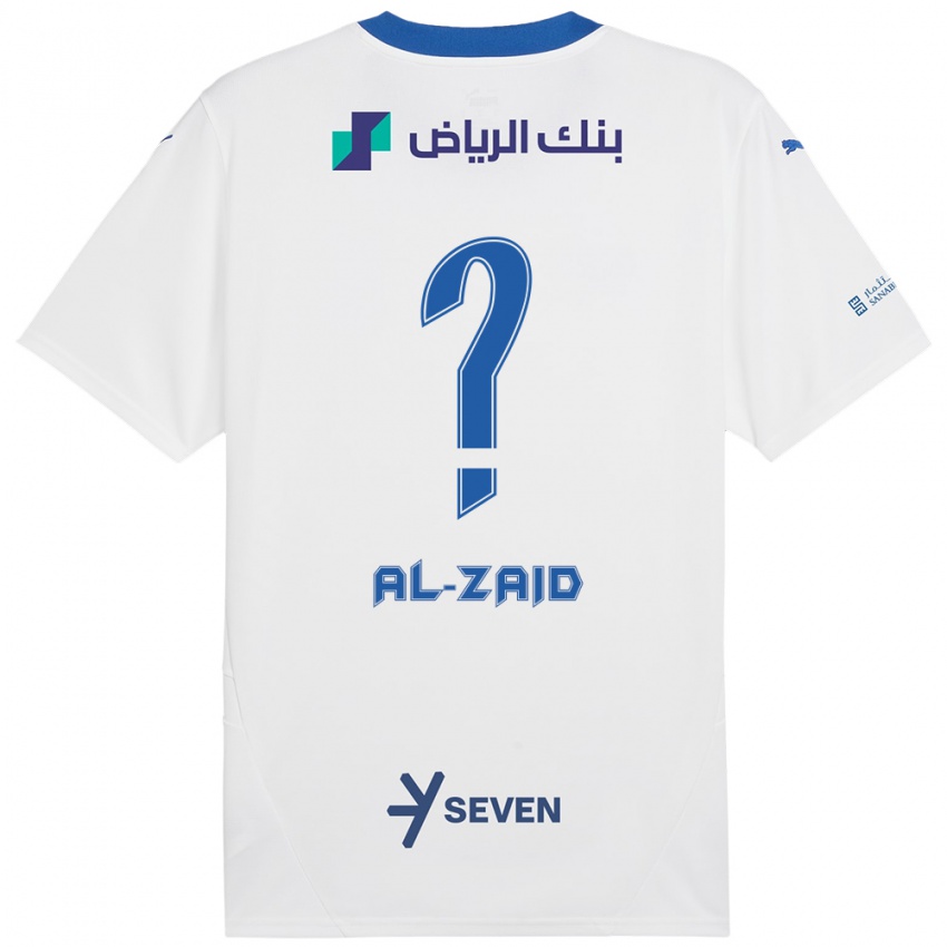 Enfant Maillot Suhayb Al-Zaid #0 Blanc Bleu Tenues Extérieur 2024/25 T-Shirt Belgique