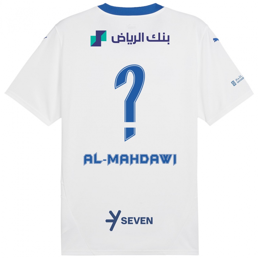 Enfant Maillot Ali Al-Mahdawi #0 Blanc Bleu Tenues Extérieur 2024/25 T-Shirt Belgique