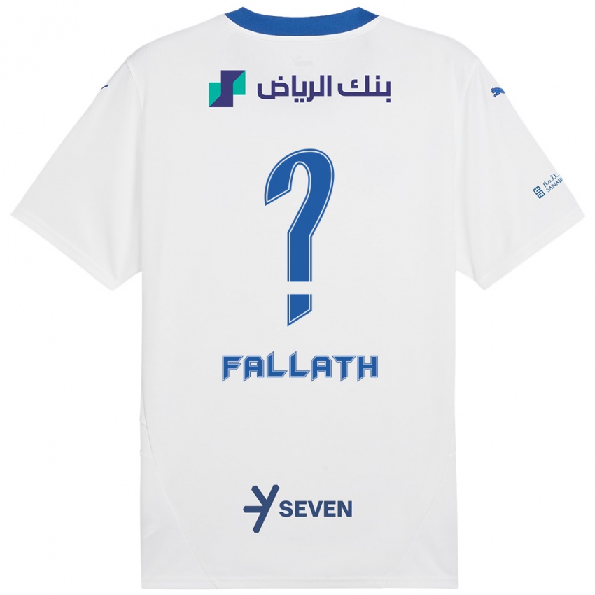 Enfant Maillot Fahad Fallath #0 Blanc Bleu Tenues Extérieur 2024/25 T-Shirt Belgique