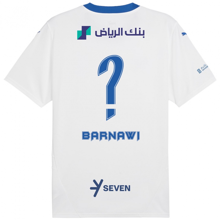 Enfant Maillot Abdulsalam Barnawi #0 Blanc Bleu Tenues Extérieur 2024/25 T-Shirt Belgique