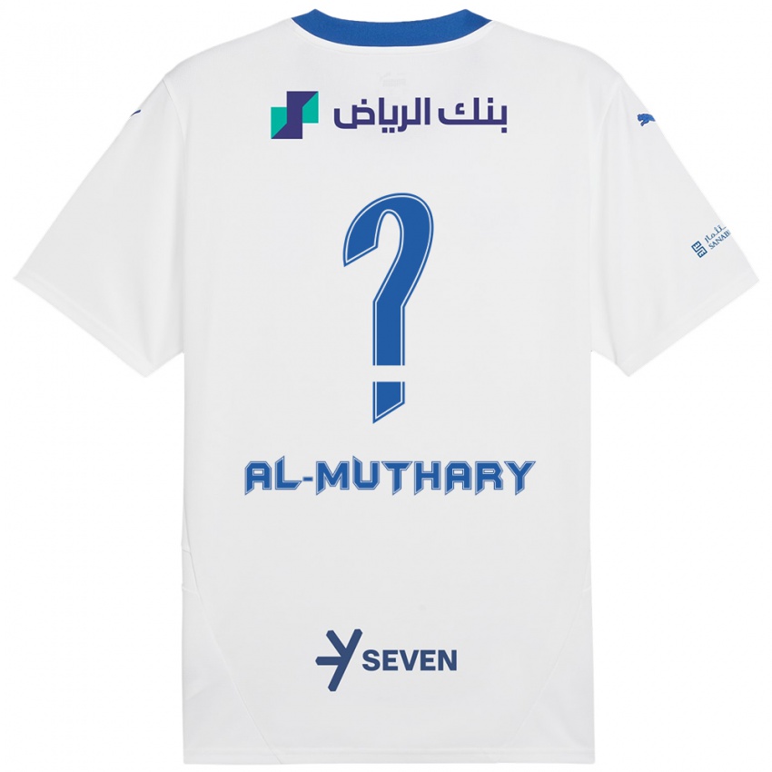 Enfant Maillot Saad Al-Muthary #0 Blanc Bleu Tenues Extérieur 2024/25 T-Shirt Belgique