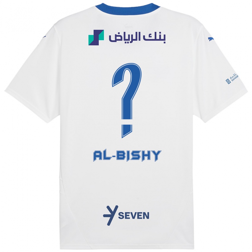 Enfant Maillot Bder Abdulaziz Al-Bishy #0 Blanc Bleu Tenues Extérieur 2024/25 T-Shirt Belgique