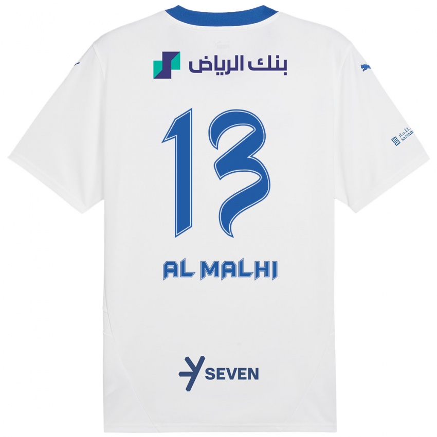 Enfant Maillot Al Muhra Al-Malhi #13 Blanc Bleu Tenues Extérieur 2024/25 T-Shirt Belgique