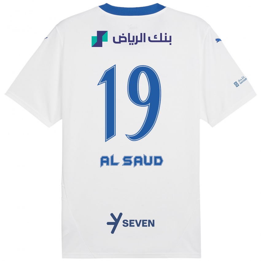 Enfant Maillot Manal Al Saud #19 Blanc Bleu Tenues Extérieur 2024/25 T-Shirt Belgique