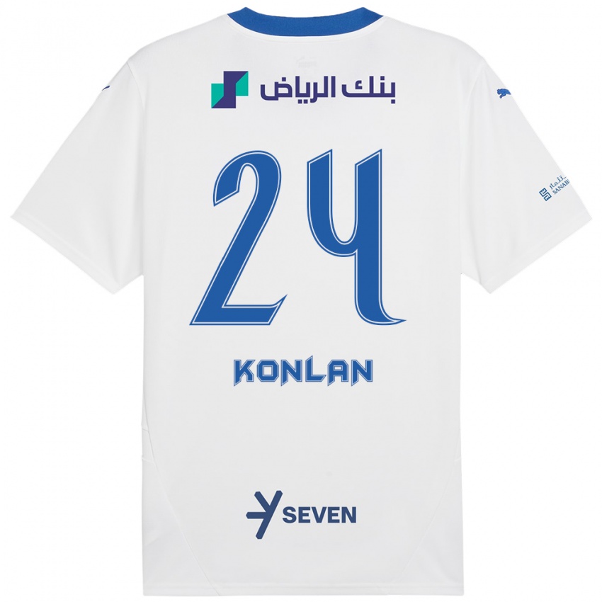 Enfant Maillot Cynthia Konlan #24 Blanc Bleu Tenues Extérieur 2024/25 T-Shirt Belgique