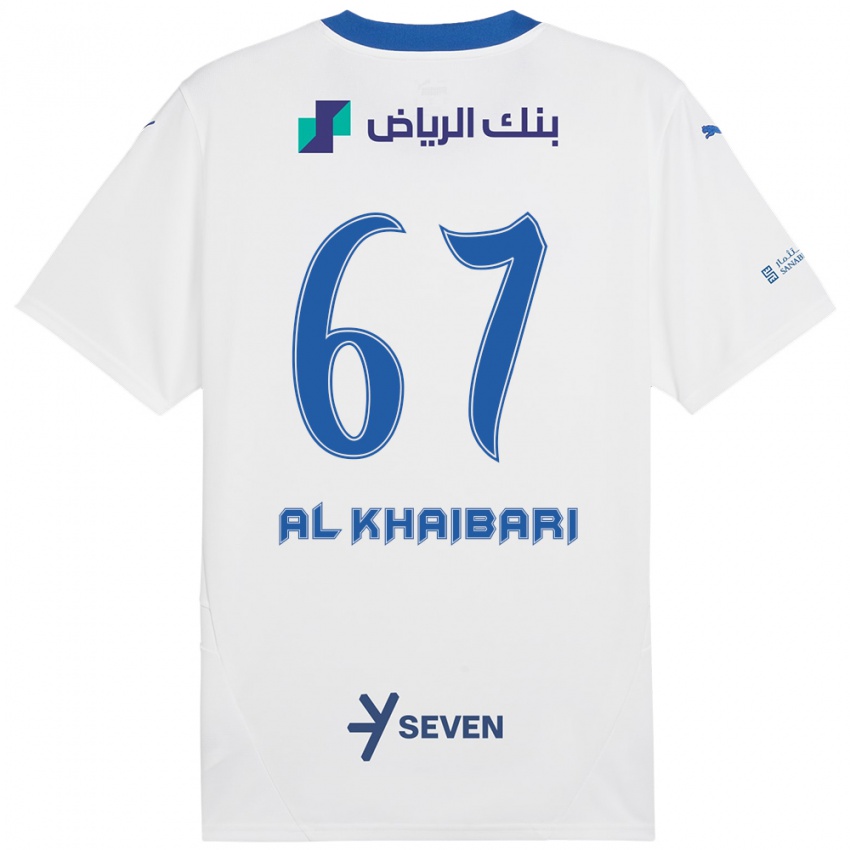 Enfant Maillot Mohammed Al-Khaibari #67 Blanc Bleu Tenues Extérieur 2024/25 T-Shirt Belgique