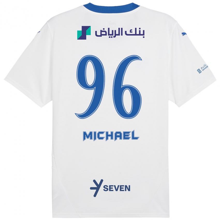 Enfant Maillot Michael #96 Blanc Bleu Tenues Extérieur 2024/25 T-Shirt Belgique