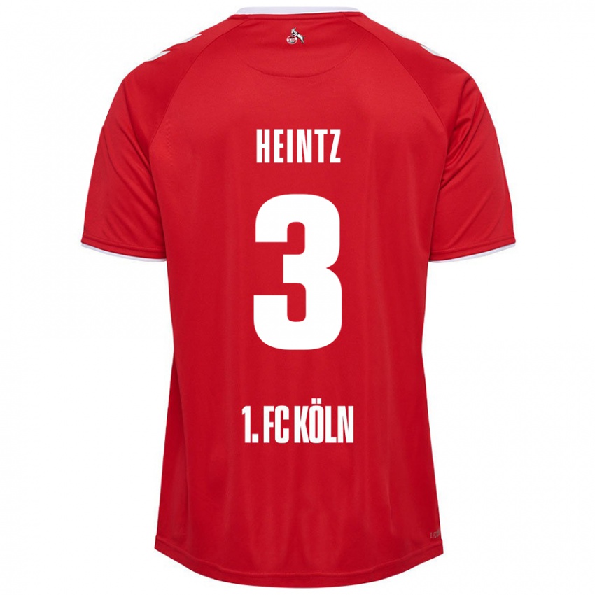 Enfant Maillot Dominique Heintz #3 Rouge Blanc Tenues Extérieur 2024/25 T-Shirt Belgique