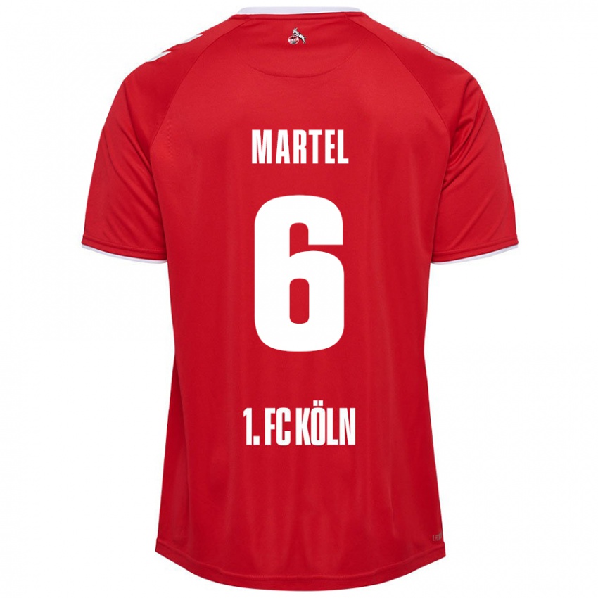 Enfant Maillot Eric Martel #6 Rouge Blanc Tenues Extérieur 2024/25 T-Shirt Belgique