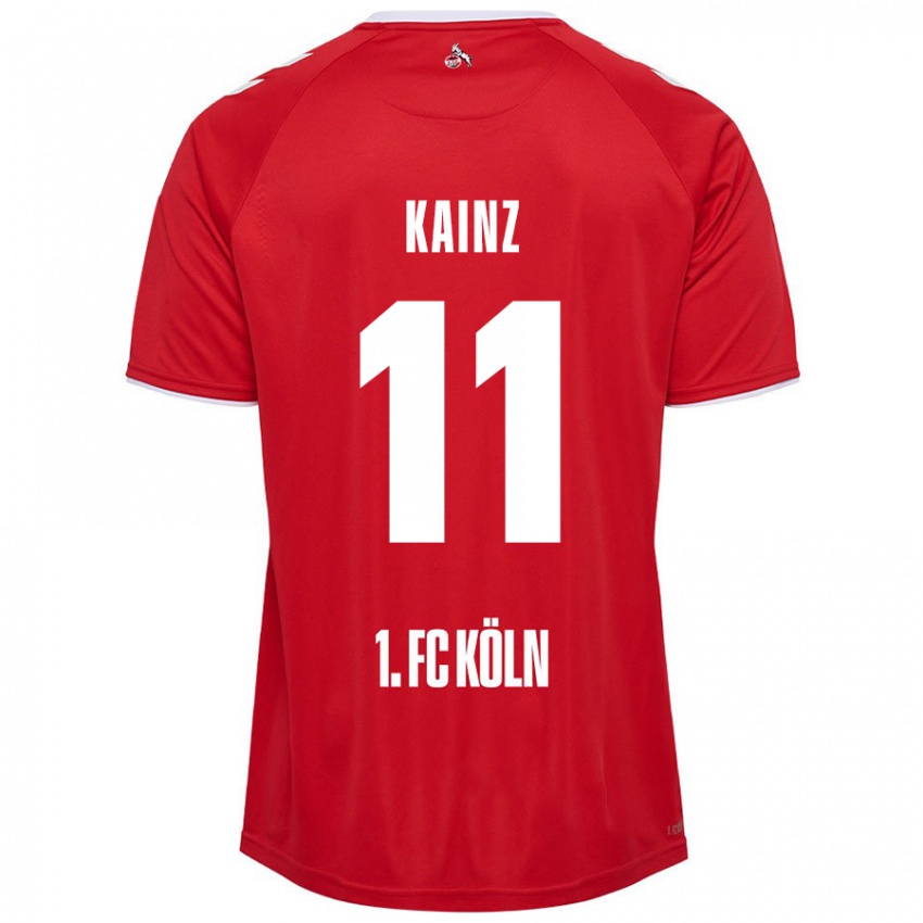 Enfant Maillot Florian Kainz #11 Rouge Blanc Tenues Extérieur 2024/25 T-Shirt Belgique