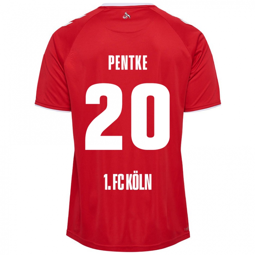 Enfant Maillot Philipp Pentke #20 Rouge Blanc Tenues Extérieur 2024/25 T-Shirt Belgique