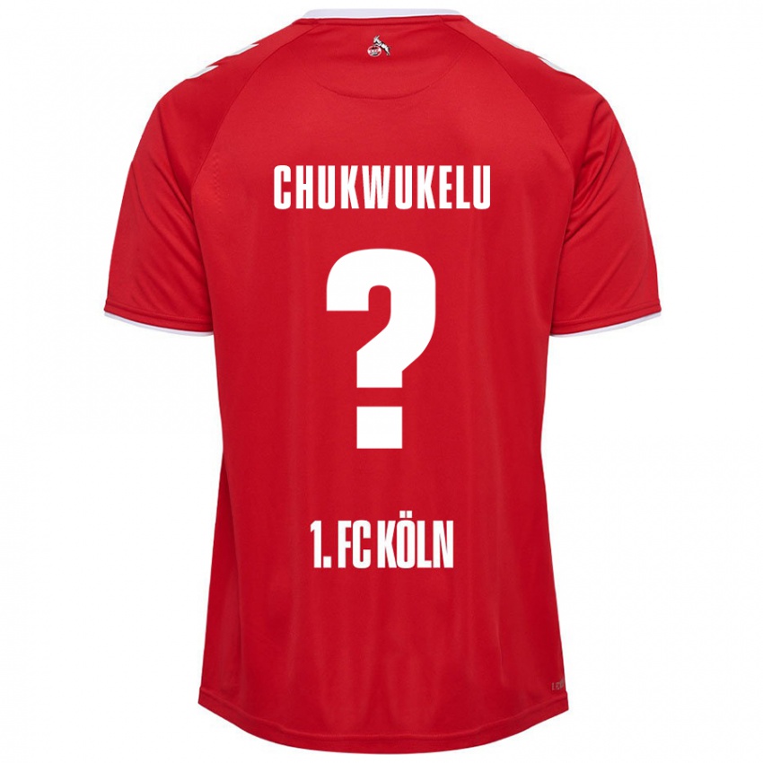 Enfant Maillot Chinedu Chukwukelu #0 Rouge Blanc Tenues Extérieur 2024/25 T-Shirt Belgique