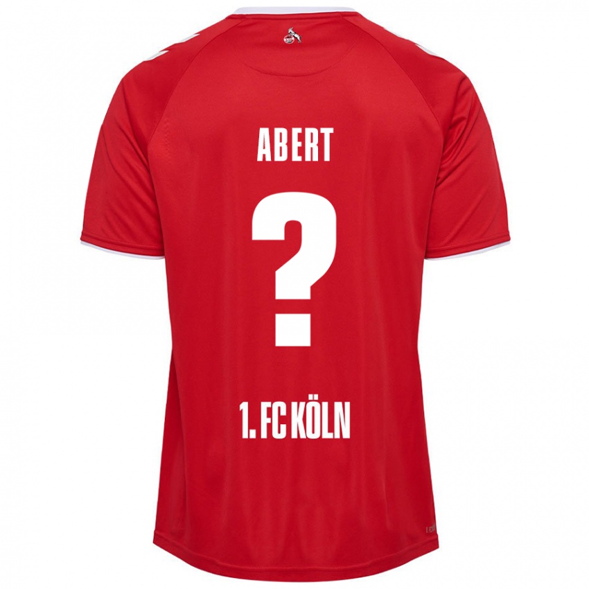 Enfant Maillot Niklas Abert #0 Rouge Blanc Tenues Extérieur 2024/25 T-Shirt Belgique