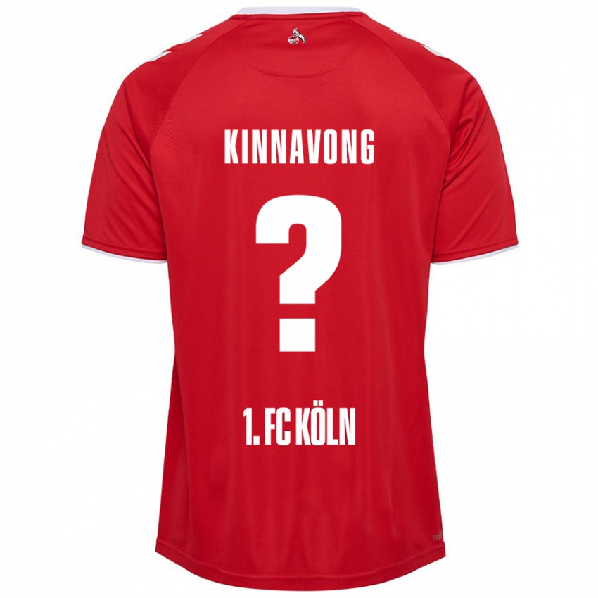 Enfant Maillot Jordan Kinnavong #0 Rouge Blanc Tenues Extérieur 2024/25 T-Shirt Belgique