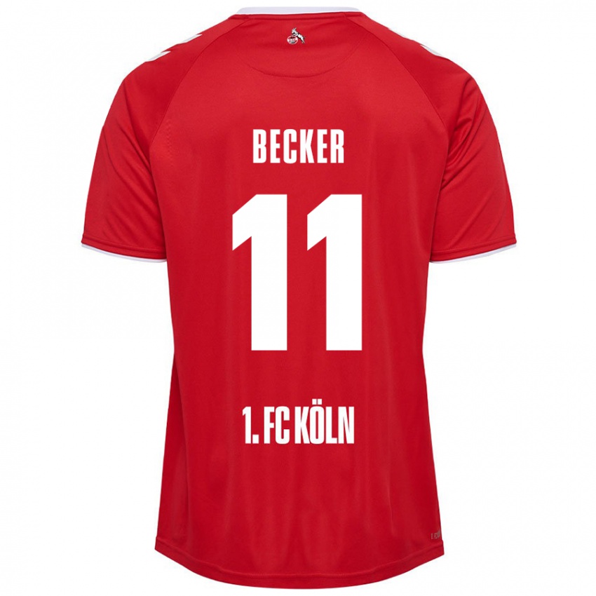 Enfant Maillot Marlon Becker #11 Rouge Blanc Tenues Extérieur 2024/25 T-Shirt Belgique