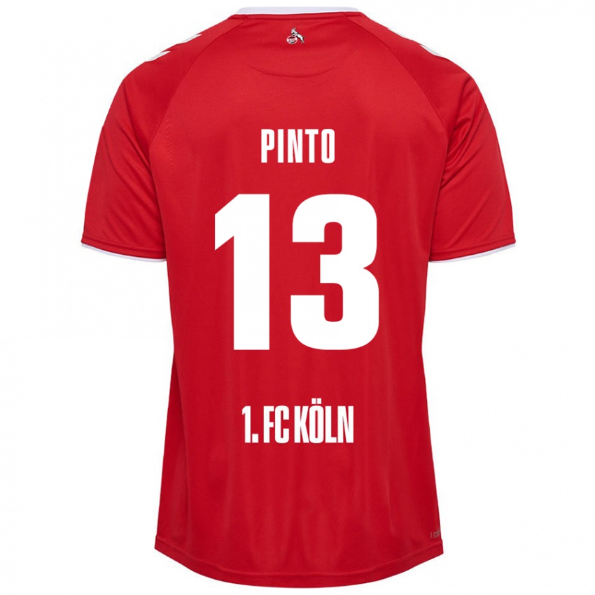 Enfant Maillot João Pinto #13 Rouge Blanc Tenues Extérieur 2024/25 T-Shirt Belgique