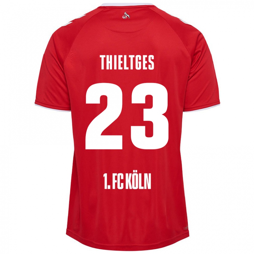 Enfant Maillot Phil Thieltges #23 Rouge Blanc Tenues Extérieur 2024/25 T-Shirt Belgique