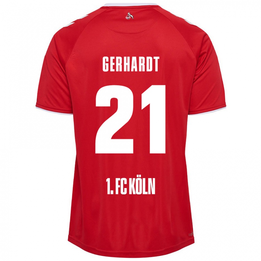 Enfant Maillot Anna Gerhardt #21 Rouge Blanc Tenues Extérieur 2024/25 T-Shirt Belgique