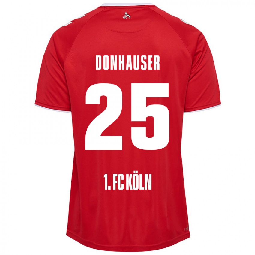 Enfant Maillot Laura Donhauser #25 Rouge Blanc Tenues Extérieur 2024/25 T-Shirt Belgique