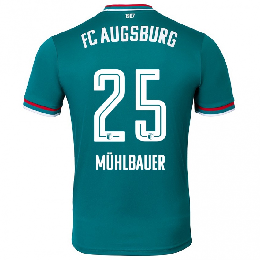 Enfant Maillot Simon Mühlbauer #25 Vert Foncé Tenues Extérieur 2024/25 T-Shirt Belgique