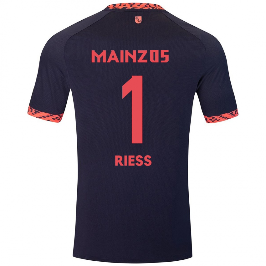 Kinderen Lasse Rieß #1 Blauw Koraalrood Uitshirt Uittenue 2024/25 T-Shirt België