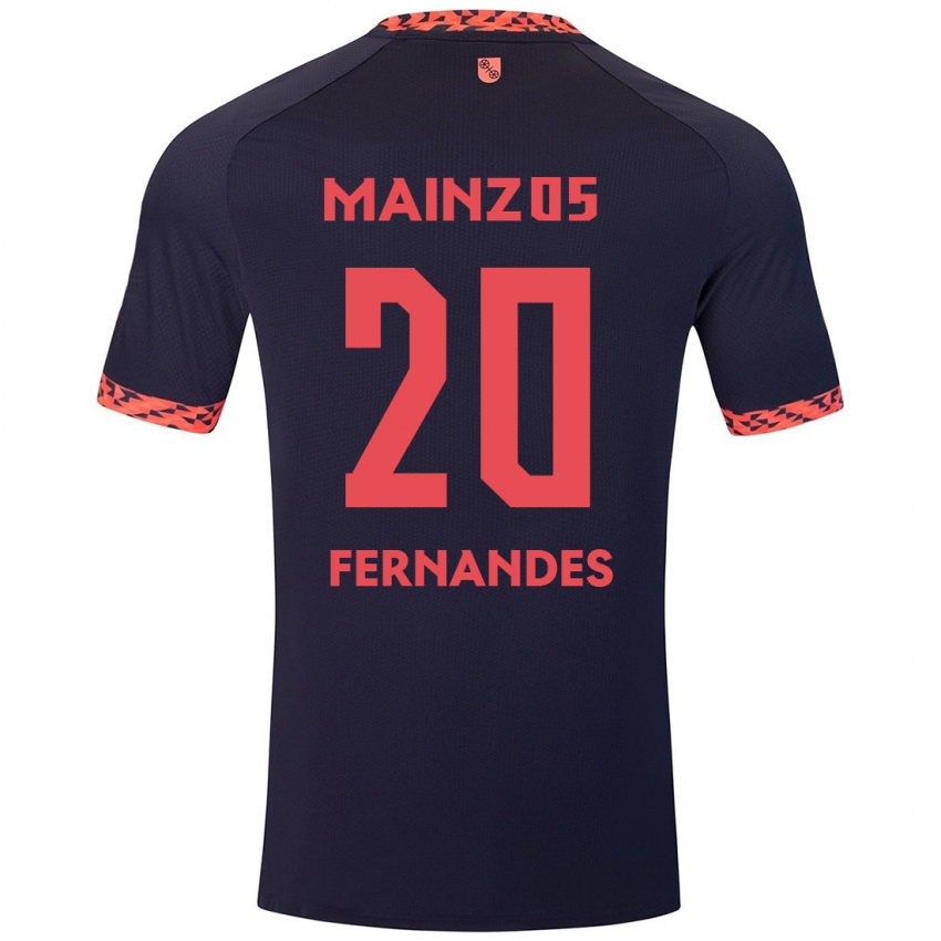 Kinderen Edimilson Fernandes #20 Blauw Koraalrood Uitshirt Uittenue 2024/25 T-Shirt België